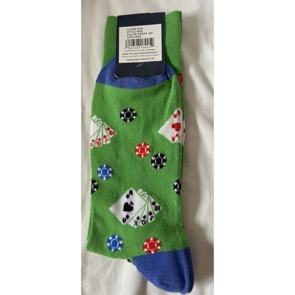 MENS GH BASS CASINO GREEN CREW SOCKS (SHOE SIZE 6 -12) NWT